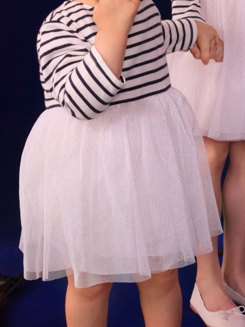 Petit Bateau Striped Top and Tulle Bottom Dress